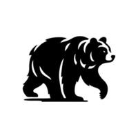 black and white bear logo. bear logo design template vector