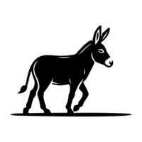 Donkey logo design illustration. Black Donkey icon logo vector