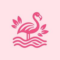 flamingo bird logo design, flamingo bird illustration, beautiful and elegant flamingo bird design vector