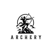 Archer Logo Designs concept, Archery Silhouette Logo designs , Archer Sport logo vector