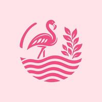 flamingo bird logo design, flamingo bird illustration, beautiful and elegant flamingo bird design vector