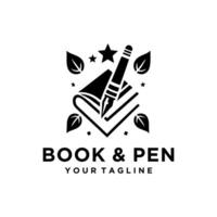 Note and quill logo design vector