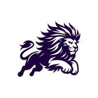 Running lion logo. Lion logo illustration vector