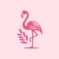 flamingo bird logo design, flamingo bird illustration, beautiful and elegant flamingo bird design vector