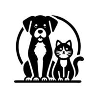 diseño de logotipo de perro y gato vector