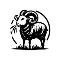 sheep logo design. illustration of black sheep vector