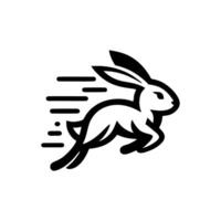 Logos of rabbit is running. Black bunny running logo concept. Rabbit logo design vector