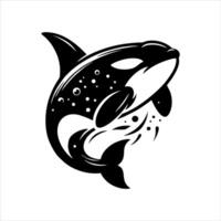 orca ballena logo diseño ilustración vector