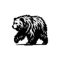 black and white bear logo. bear logo design template vector