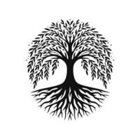 raíz árbol logo. raíz de el árbol logo símbolo ilustración diseño, roble árbol Clásico logo diseño vector