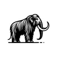 mammoth animal logo design. Tough black mammoth design. illustration design vector