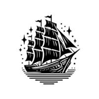 pinisi ship illustration, pinisi ship silhouette vector