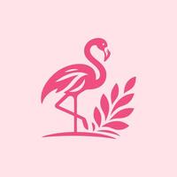 flamingo bird logo design, flamingo bird illustration, beautiful and elegant flamingo bird design vector