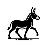 Donkey logo design illustration. Black Donkey icon logo vector