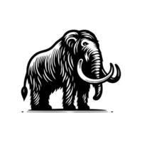 mammoth animal logo design. Tough black mammoth design. illustration design vector