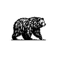 black and white bear logo. bear logo design template vector