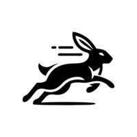 Rabbit running logo design template vector