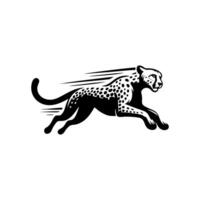 rápido corriendo leopardo animal logo. leopardo logo diseño vector