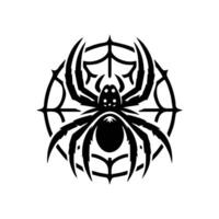 Black spider logo illustration design. spider logo vector