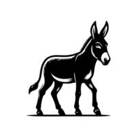 Donkey logo design illustration. Black Donkey icon logo vector