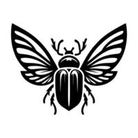 Horn beetle logo design. horn beetle logo illustration. vector