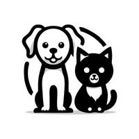 diseño de logotipo de perro y gato vector