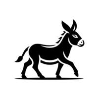 Donkey logo design illustration. Black Donkey icon logo vector