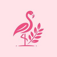 flamingo bird logo design, flamingo bird illustration, beautiful and elegant flamingo bird design vector