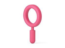 Magnifier lens pink optical research information browsing science educational vision 3d icon vector
