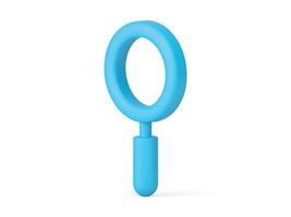 Magnifying glass discovery research search science analysis 3d icon realistic illustration vector