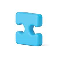 Puzzle blue symmetric jigsaw piece logic game paper detail assembling challenge 3d icon vector