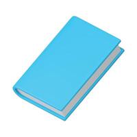 Book textbook paper blue cover notebook literature reading education knowledge 3d icon vector