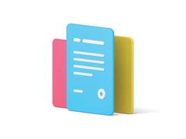 Stack of paper document legal sheets with seal and text deal form 3d icon realistic vector