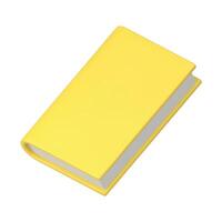 Literature book library bookstore reading yellow textbook business planner 3d icon realistic vector