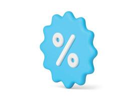 Sale discount badge shopping percent tag special offer promotion 3d icon realistic vector