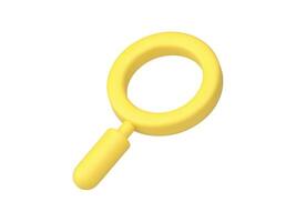 Magnifying glass zoom optical vision tool for searching browsing information 3d icon vector