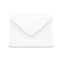 Email message white closed paper envelope newsletter incoming sms chat realistic 3d icon vector