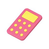 Calculator device financial data checking accounting budget balance control 3d icon realistic vector