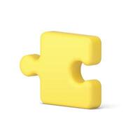 Puzzle piece jigsaw brainstorming game for assembling details challenge 3d icon realistic vector