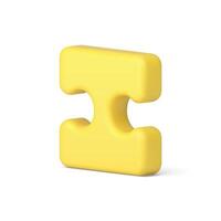 Jigsaw puzzle yellow piece join solution brainstorming challenge 3d icon realistic vector