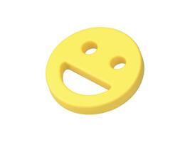 Emoji yellow smiling face emoticon character positive mood cyberspace chatting 3d icon vector