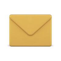 Letter envelope golden email incoming message internet communication 3d icon realistic vector