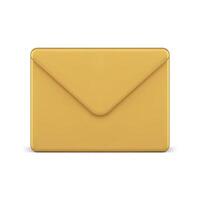 Letter envelope golden email incoming message internet communication 3d icon realistic vector