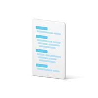 Contract agreement paper document text title sheet blank file list 3d icon realistic vector