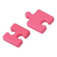 Puzzle details incomplete combination apart piece partnership divorce break 3d icon realistic vector