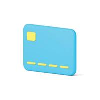 crédito tarjeta mi dinero azul bancario financiero sin efectivo pago compras tecnología 3d icono vector