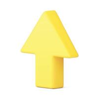 Up arrow directional navigation pointer upward cursor isometric badge 3d icon realistic vector