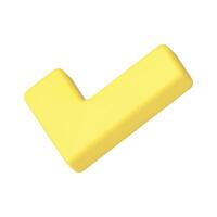 Checkmark yellow vote correct choose positive accept confirm 3d icon realistic illustration vector