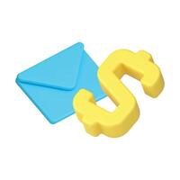 financiero oferta bancario mensaje salario salario dólar dinero sobre 3d icono realista vector