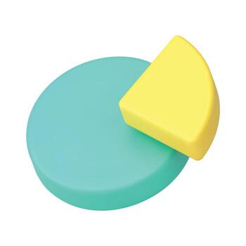 gráfico tarta con parte segmento negocio presentación financiero analizando 3d icono realista vector